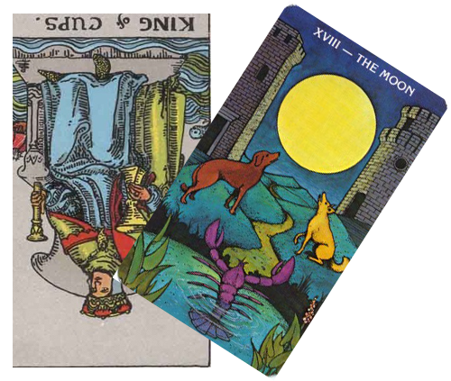 Reversed King of Cups and The Moon