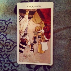 3 of Cups reversed Padmes Card of the Day