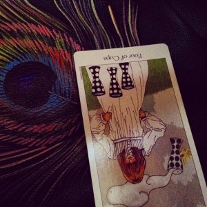 4 of cups reversed Padmes Card of the Day
